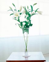 Détail d'un vase de fleurs